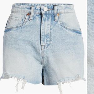 The Essex Frayed High Waist Denim Shorts